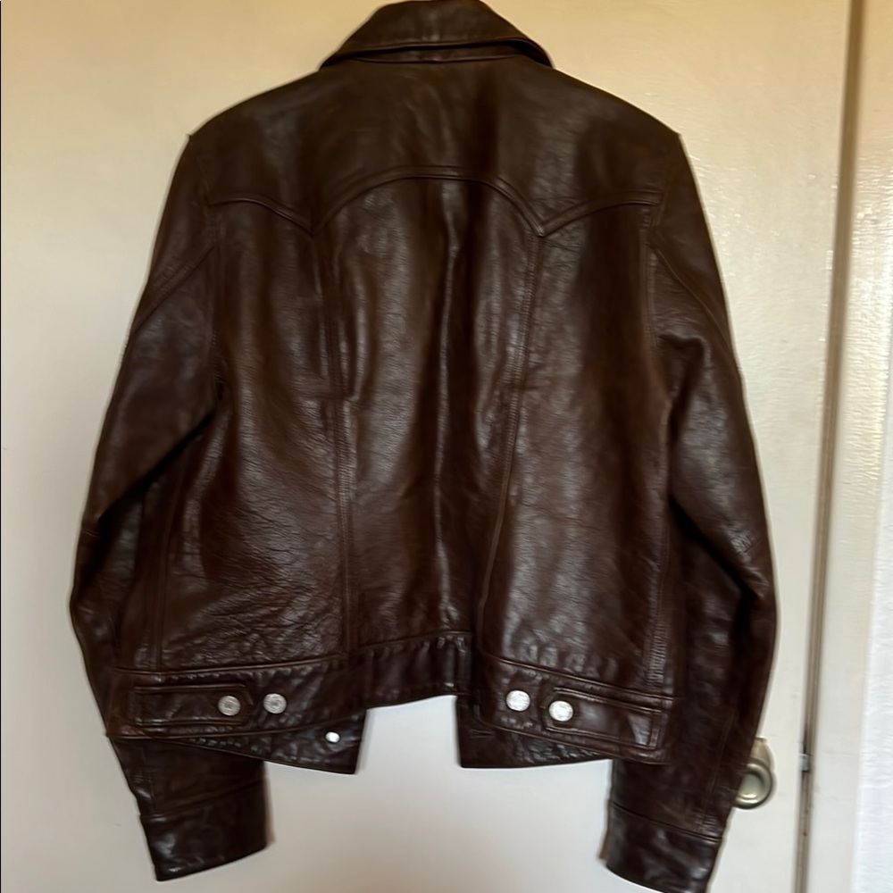GAP Dark Brown Leather Jacket - Picture 3 of 3